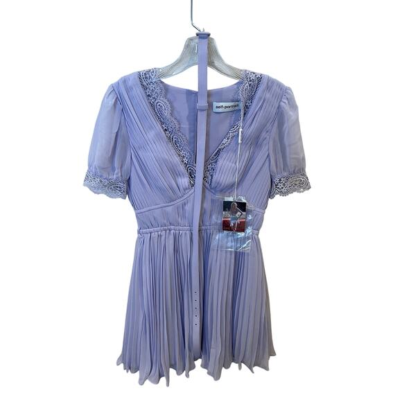 NWR Self portriat lilac‎ chiffon minidress -size 2 - Picture 1 of 6